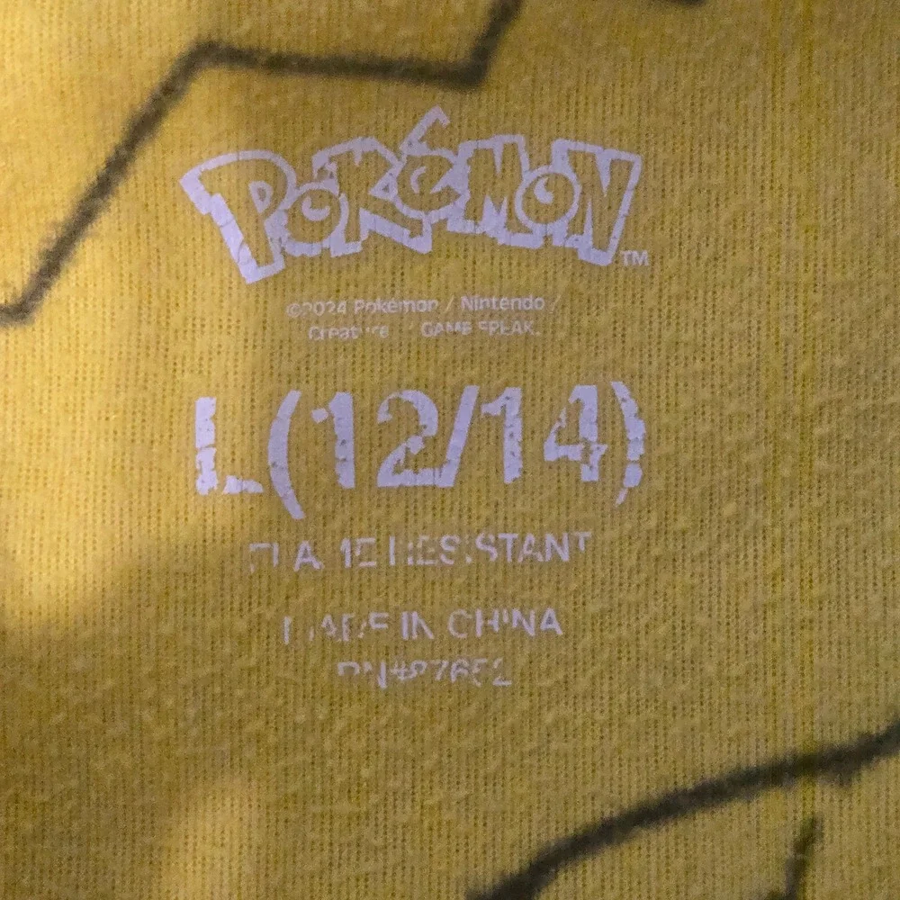 Pokemon Pikachu Kids Hooded Union Suit‎ One Piece Pajamas Yellow Size L 12/14